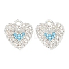 Brass Micro Pave Sky Blue Cubic Zirconia Charms CU-CBAB0CF-14S-1