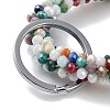 Glass Beaded Bracelet Wrist Keychain AJEW-Z018-01E-2