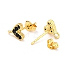 Brass Micro Pave Cubic Zirconia Stud Earrings Finding ZIRC-D120-04G-03-2