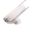 Natural Mixed Stone Bullet Shaped Perfume Bottle Pendant Necklaces G-B089-02P-5