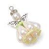 Pearlized Glass Pearl Beads  Pendants PALLOY-MZ00487-01-3