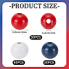 100Pcs 3 Colors Spray Painted Round Natural Schima Wood Beads WOOD-SP0001-95-2