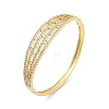 Brass Micro Pave Clear Cubic Zirconia Hinged Bangles for Women BJEW-H202-01G-4