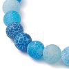 Synthetic Moonstone & Frosted Natural Weathered Agate Beads Stretch Bracelets for Women BJEW-JB11333-03-4