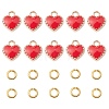 Heart Alloy Enamel Charms ENAM-YW0002-85A-1