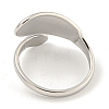 Non-Tarnish 304 Stainless Steel Oval Open Cuff Ring for Women RJEW-A043-33P-3