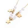 Ion Plating(IP) 304 Stainless Steel Star Pendant Necklaces NJEW-C032-09G-3