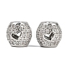 Brass Micro Pave Cubic Zirconia Beads KK-F906-23P-1