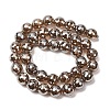 Electroplated Natural Agate Beads Strands G-B191-A07-10mm-17-4