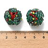 Christmas Theme Polymer Clay Rhinestone Beads with Resin RESI-Z045-01B-3