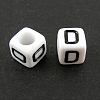 Letter Acrylic European Beads X-OPDL-R050-10mm-D-1