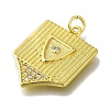 Rack Plating Brass Micro Pave Clear Cubic Zirconia Pendant KK-H485-32G-2