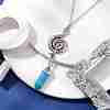 Synthetic Turquoise Pendant Necklaces NJEW-JN04694-02-3