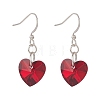 Electroplated Glass Heart Pendant Dangle Earrings EJEW-JE05161-3