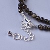 Natural Golden Sheen Obsidian Beaded Necklaces NJEW-K114-A-A19-3