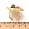 Natural Rose Quartz & Tiger Eye & Quartz Crystal & Amethyst Chip Finger Rings for Women RJEW-R012-06G-01-3