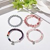 4Pcs Natural & Synthetic Gemstone Stretch Bracelet Sets BJEW-JB08946-3