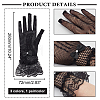 3 Pairs 3 Color Flower Pattern Lace Gloves AJEW-GA0006-17-2