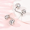 Brass Micro Pave Cubic Zirconia Stud Earrings EJEW-D351-13P-01-1