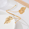 Adjustable Alloy Leaf Upper Arm Cuff Bangles for Women WG0B50C-01-3