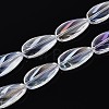 Electroplate Transparent Glass Beads Strands EGLA-N055-02A-1