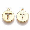 Brass Cubic Zirconia Charms X-KK-T038-194G-T-1