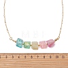 Electroplated Natural Quartz Colorful Nuggets Pendant Brass Bar Link Chain Necklaces for Women NJEW-TA00241-4