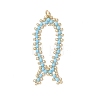 5Pcs Glass Seed Beaded Fish Pendants PALLOY-MZ01173-3