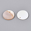 Natural Freshwater Shell Disc Charms BSHE-T014-42A-2