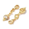 Fish Brass Micro Pave Clear Cubic Zirconia Pendant Decorations KK-T083-01N-G-2