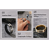 Crafans 6Pcs 3 Colors Stainless Steel Plain Band Rings RJEW-CF0001-02-18