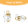 80Pcs Glass Pearl Pendants PALLOY-FH00016-2