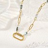 Natural Larimar Nuggets Beaded Chain Necklaces NJEW-JN06508-03-1