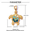 304 Stainless Steel with Rhinestone Pendants RB-OY001-50G-02-2