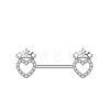 304 Stainless Steel Clear Cubic Zirconia Nipple Bar WGA11FA-01-1