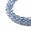 Faceted Transparent Glass Beads Stretch Bracelets BJEW-S144-003D-13-2