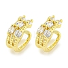 Brass Micro Pave Cubic Zirconia Cuff Earrings EJEW-C104-042G-1