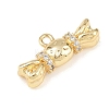 Brass Micro Pave Clear Cubic Zirconia Pendants KK-G545-11G-2