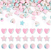 120Pcs 3 Styles Crackle Opaque Acrylic Beads OACR-TA0004-77-1