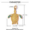 304 Stainless Steel with Sapphire Rhinestone Pendants RB-OY001-40G-2