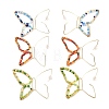 Butterfly Glass Beads Dangle Earrings for Girl Women EJEW-JE04657-1