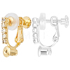12Pcs 2 Styles Brass & Crystal Rhinestone Clip-on Earring Findings KK-BBC0028-20-1