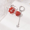 Valentine's Day Heart 304 Stainless Steel Hoop Earrings EJEW-TA00799-02-1