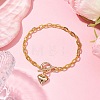 Alloy Heart Charm Bracelet with Cable Chains BJEW-JB10130-02-2