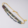 Faceted Glass Beads Three Layer Multi-strand Adjustable Charm Bracelets SG9297-5-1