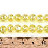 AB Color Plated Transparent Glass Round Beads Strands X-EGLA-T029-8mm-12T-16-4