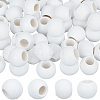 50Pcs Spray Painted Wood European Beads WOOD-PA0001-78B-1