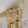 Oval Brass Micro Pave Cubic Zirconia Hoop Earrings WG8C9EE-02-1