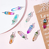10Pcs 5 Colors Faceted Bullet Glass Pointed Pendants KK-SC0003-08-4
