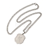 201 Stainless Steel Guardian Holy Angel Saint Michael Pendant Twisted Chain Necklaces NJEW-Q002-05P-2